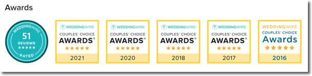 Mode Travel Agency has won numerous awards for the Couples Choice Awards at WeddingWire.com.